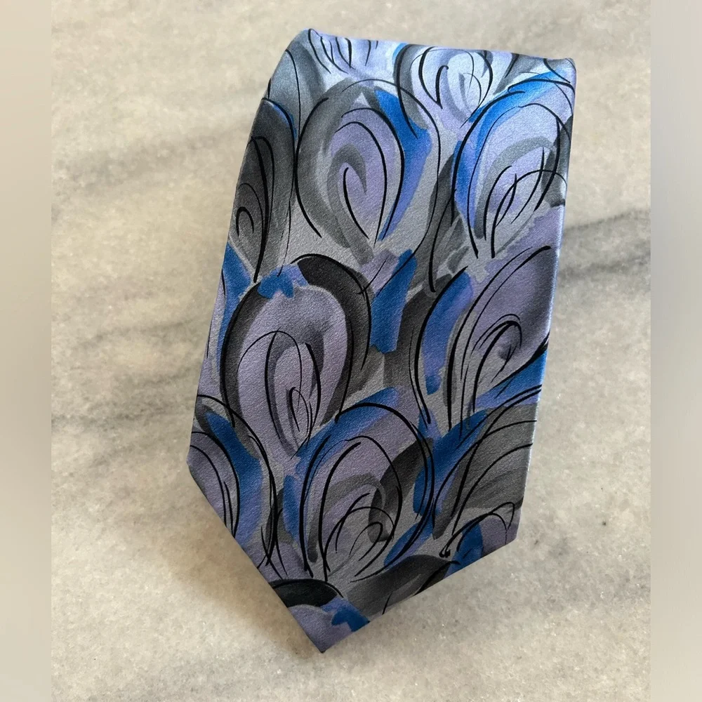 Vintage Jerry Garcia Neck Tie Mens Neck Tie 100% Silk Blue At The Bunny Fights
